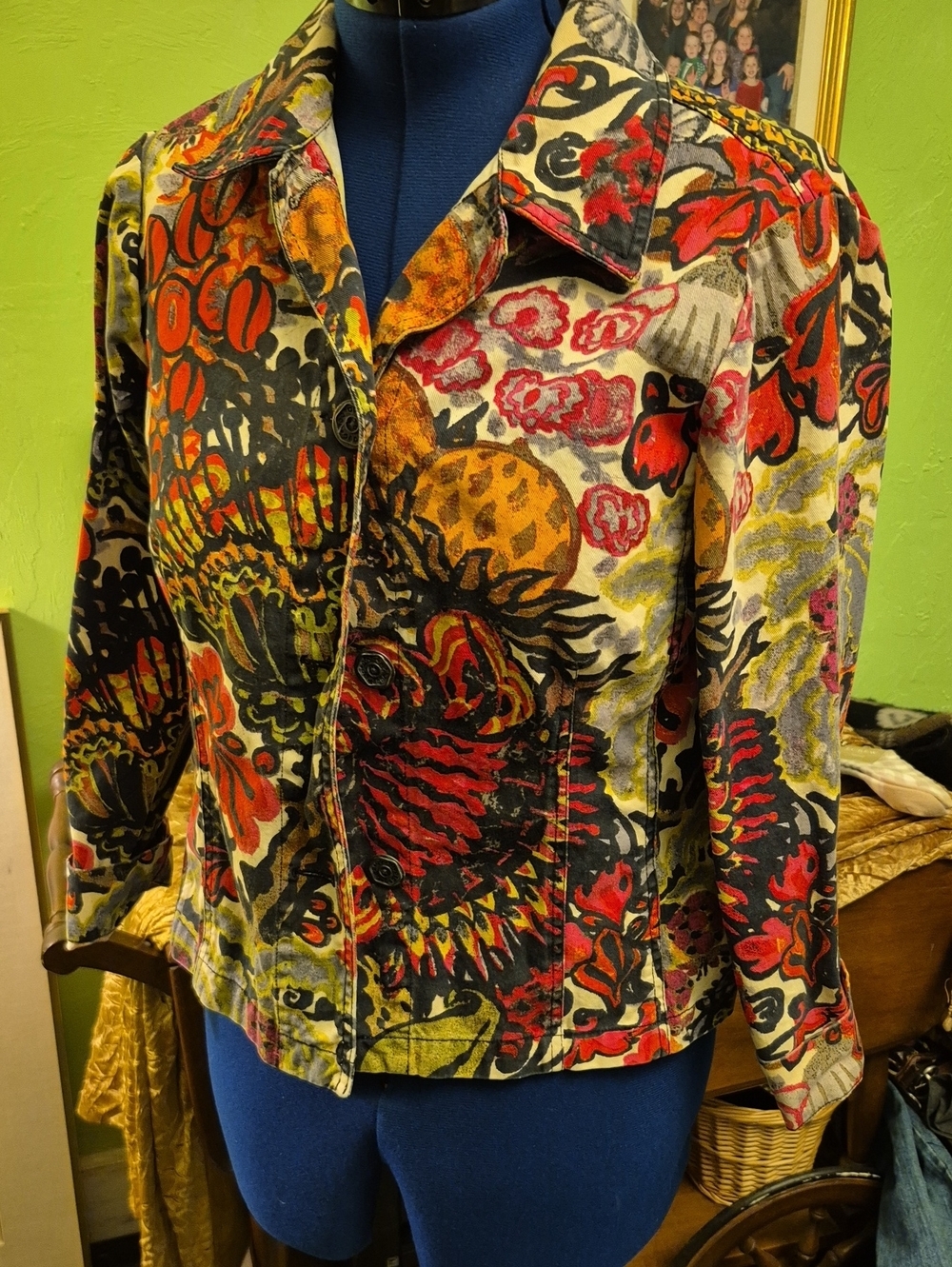 Additions By Chico Sz.4. beautiful Boho Designed Jacket/top.Bold Colors (#1699A)